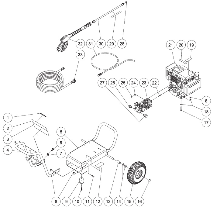 MITM WP-2500 pressure washer parts and manual